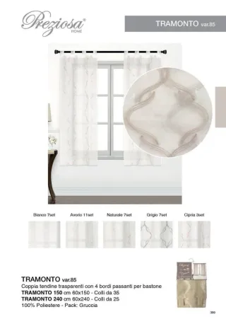 Coppia Tende Trasparenti Preziosa