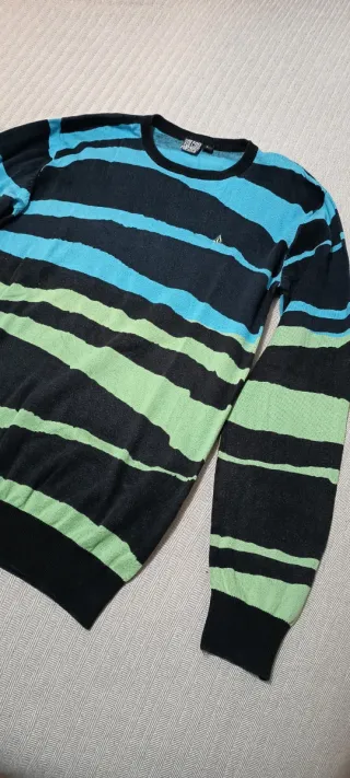 Jersey Volcom Rayas Azul Negro