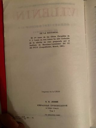 Obras Escogidas de Lenin en 3 Tomos