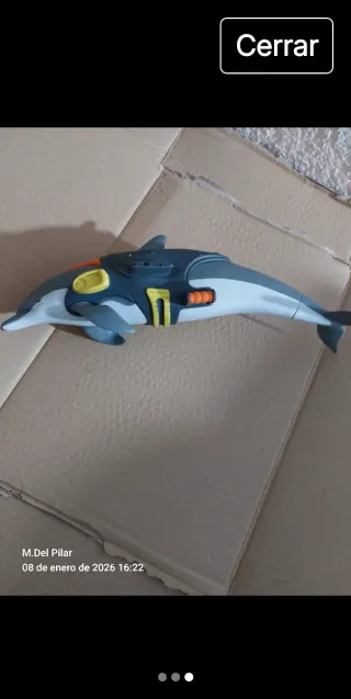 Muñeco Action Man con bolso,delfín y  brújula