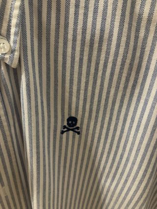 Camisa Scalpers rayas azul y blanco Talla M