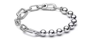 Pulsera eslabones y bolitas plata modelo me pandor