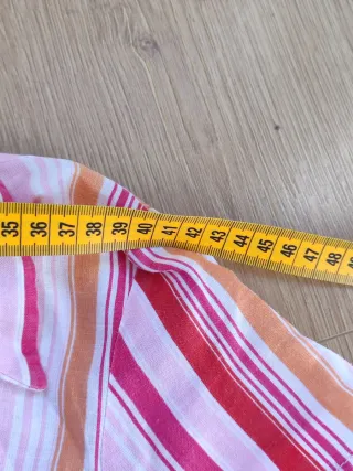 Camisa de rayas rosa y naranja talla L