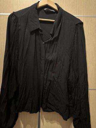 Camisa Zara XL Negra Nueva Sin Etiqueta