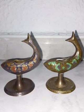 Figuras de bronce antiguas estilo pez