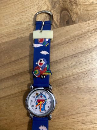 Reloj de pulsera Doraemon azul con dibujos