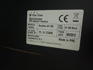 Estufa Bioetanol PURLINE Bestbio-AF-BB Negra