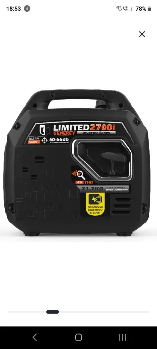 Grupo electrógeno Genergy 2700i 1700W