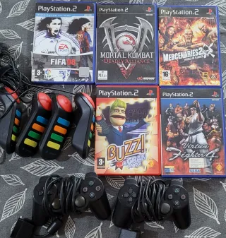 Lote PS2: Juegos y Mandos