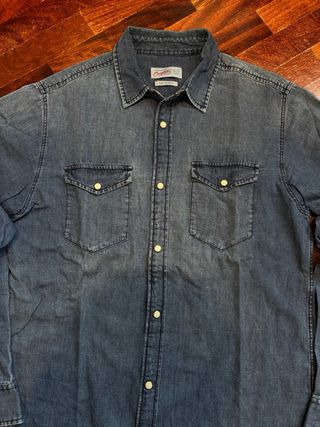 Jack & Jones Men’s Blue Denim Shirt – Classic Fit