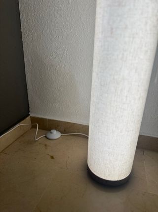 Lámpara de pie tela y madera