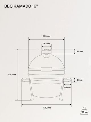Barbacoa Kamado 16 Cerámica Roja Nueva