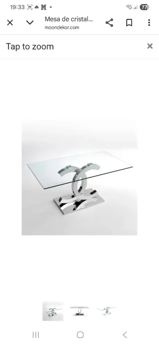 Tavolo in vetro CHANEL 110 x 60, inox