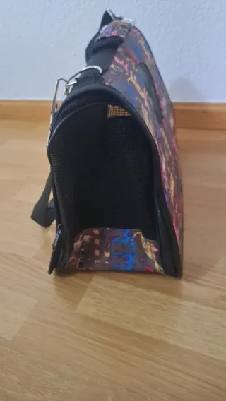 Transportín gato gris multicolor