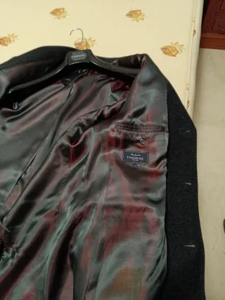 Abrigo largo lana Cortefiel gris marengo