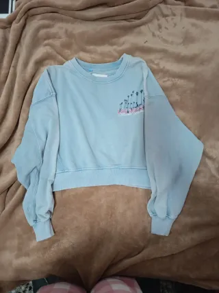 Sudadera juvenil azul con palmeras