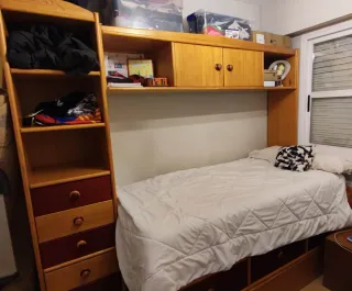 Cama nido madera, estante vertical y horizontal