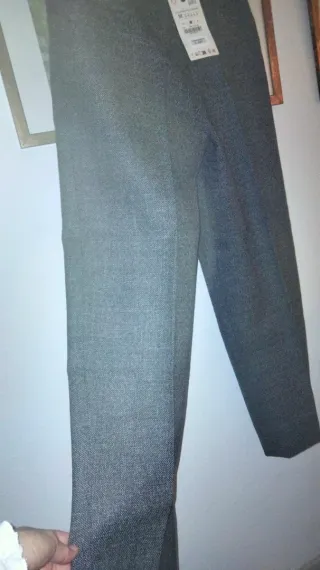 Pantalón Zara Gris Mujer
