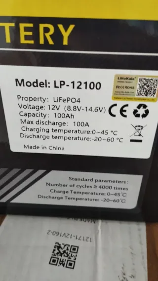 Batería litio LiitoKala LIFEPO4 12V 100Ah