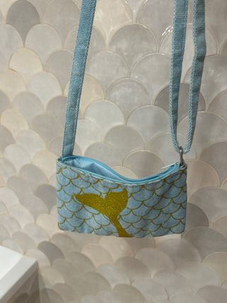 Bolsito infantil sirena azul y dorado