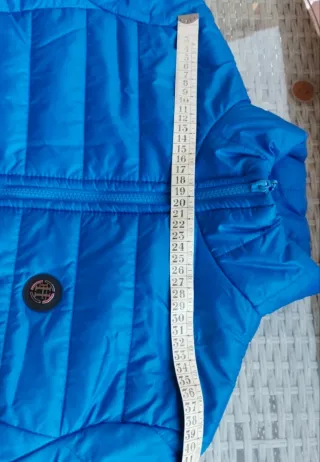 Chaqueta acolchada puffer azul casaco M nueva