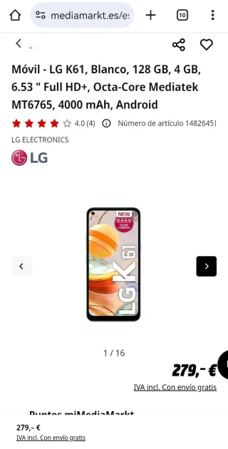 LG K61 Nuevo Sin Usar Caja Cerrada
