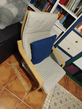 Sillón IKEA beige y azul