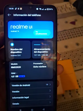 Realme C61 256GB Blanco 6GB RAM Ampliable