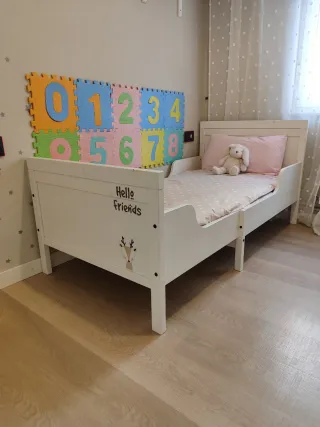 Cama IKEA SUNDVIK + somier  LURÖY + colchón ÖMSINT