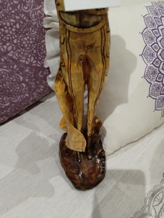 Figura Torero Resina Imitación Madera Artesanía