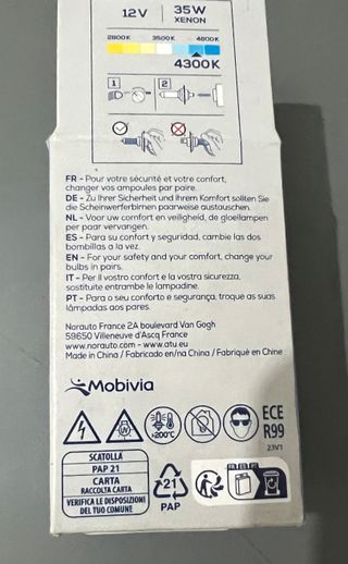 Bombillas Xenon D1S 12V 35W Norauto (2uds)