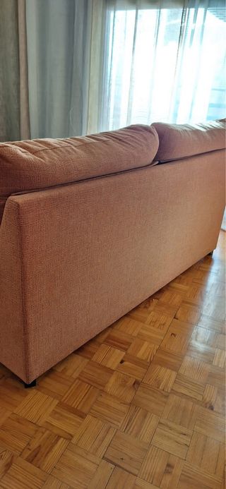 Sofá 2 plazas tela naranja