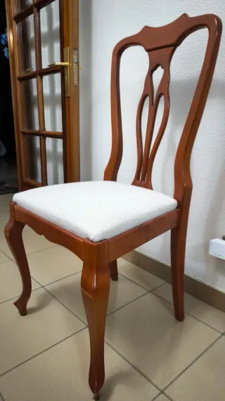 Mesa Comedor Cristal y 6 Sillas Madera