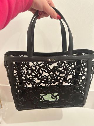 Borsa Tous nera e rossa a mano con pochette removi