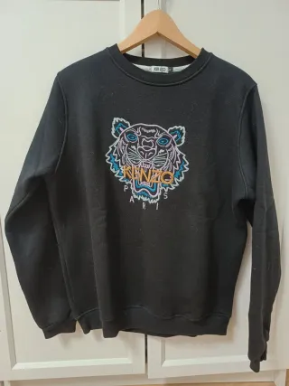 Sudadera Kenzo Negra con Bordado Tigre