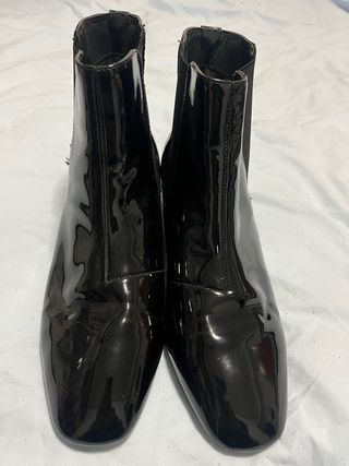 Botines charol negros mujer