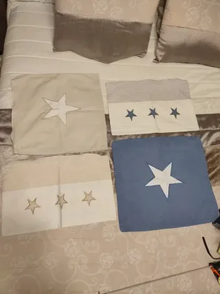 4 Fundas cojín habitación infantil estrellas