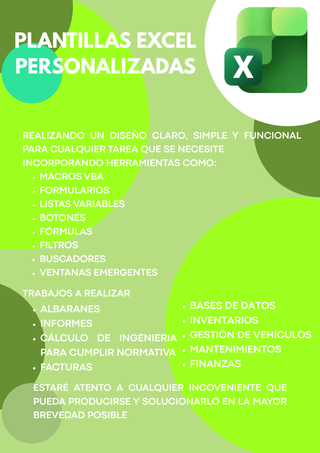 Plantilla Excel Avanzado a Medida