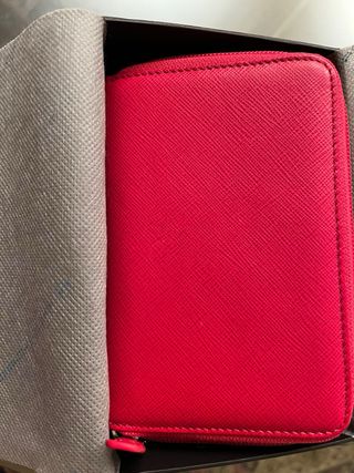 Portafoglio Piquadro Pelle Saffiano Donna Rosso