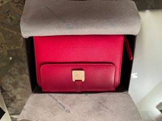 Portafoglio Piquadro Pelle Saffiano Donna Rosso