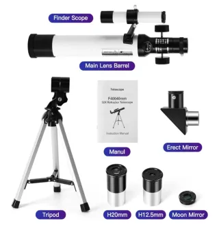 Telescopio con trípode y accesorios F40040 NUEVO