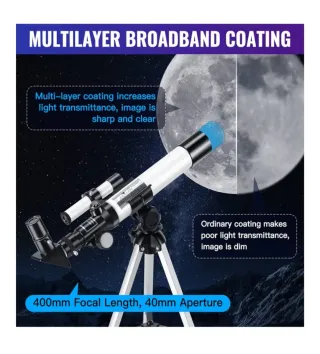 Telescopio con trípode y accesorios F40040 NUEVO