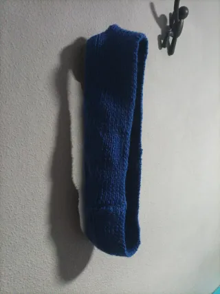 Bufanda azul lana hecha a mano