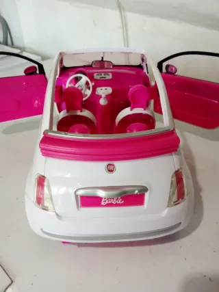 Macchina Barbie Fiat 500 Rosa e Bianco