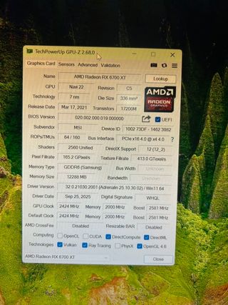 MSI Radeon RX 6700 XT 12GB GDDR6