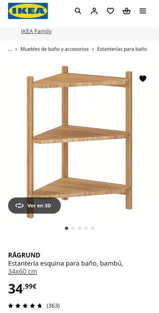 Estantería Esquina Ikea Ragrund Bambú