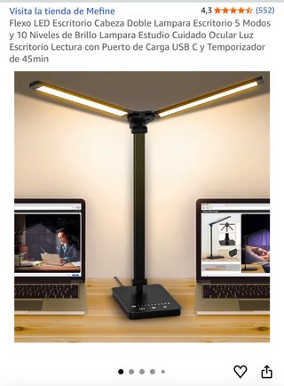 Flexo Escritorio LED Doble Mefine