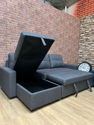 Sofá nuevo chaise longue moderno + ARCÓN