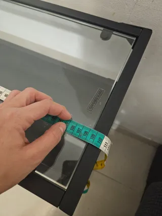 Mueble recibidor cristal y metal negro