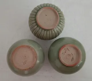 Juego 3 Jarrón Celadon Hecho a Mano